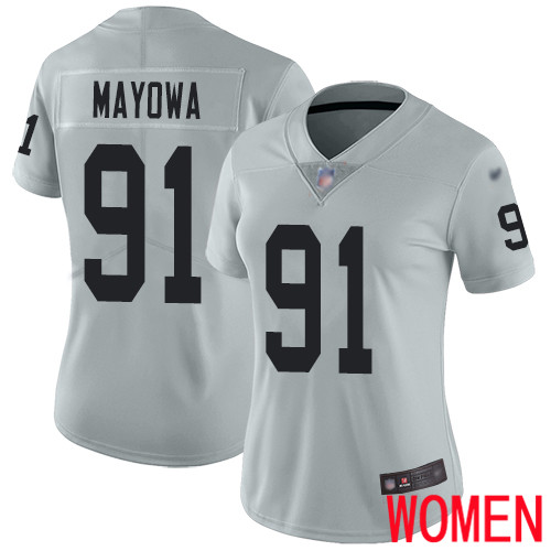 Oakland Raiders Limited Silver Women Benson Mayowa Jersey NFL Football 91 Inverted Legend Jersey